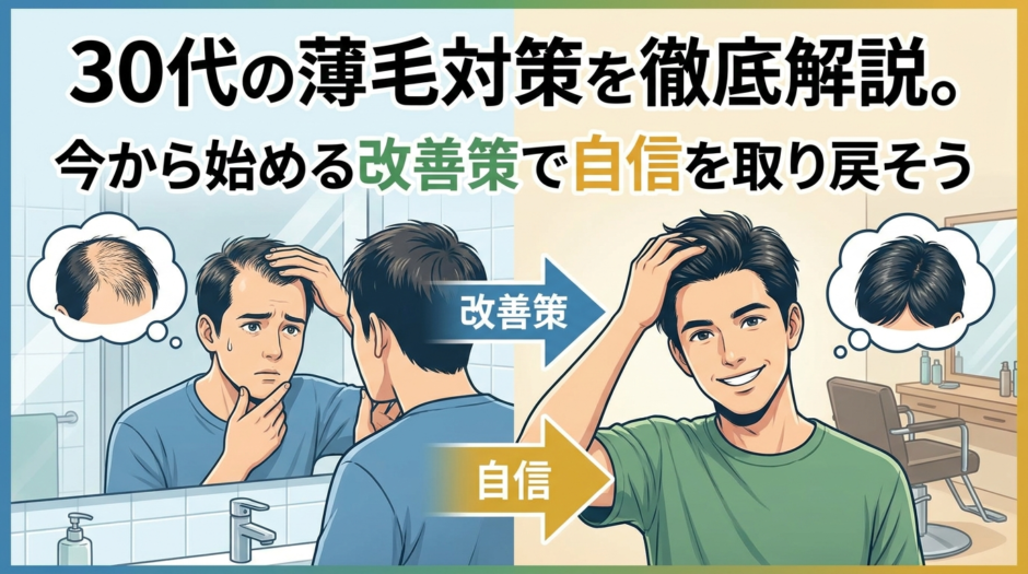 30代の薄毛対策を徹底解説。今から始める改善策で自信を取り戻そう