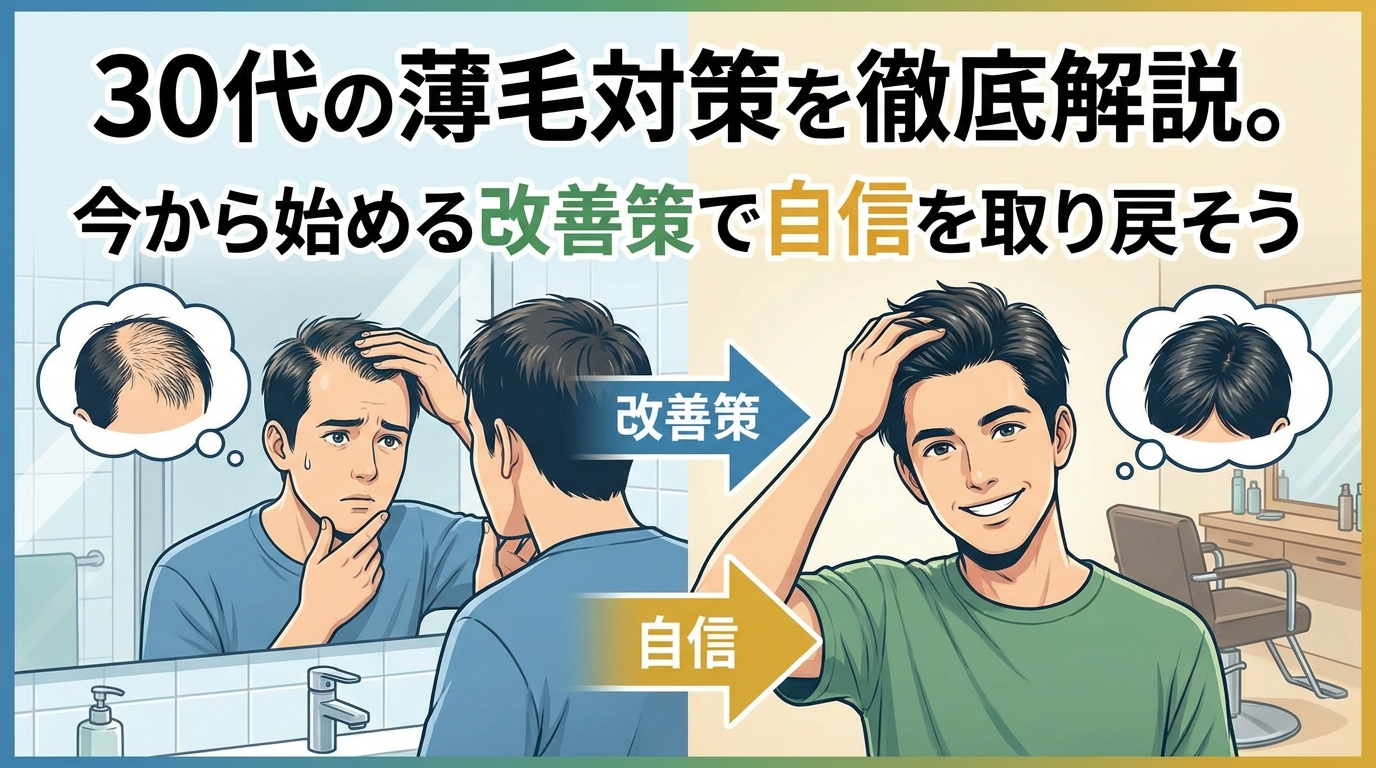 30代の薄毛対策を徹底解説。今から始める改善策で自信を取り戻そう