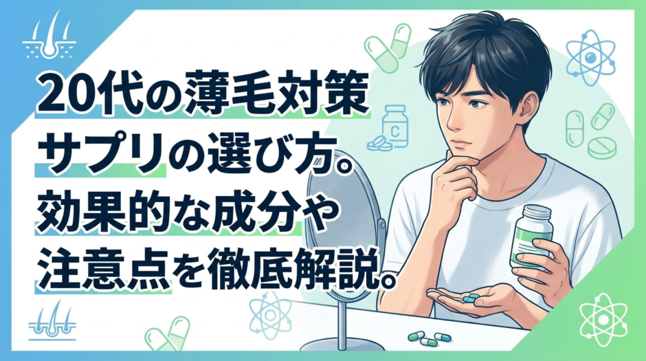 20代の薄毛対策サプリの選び方。効果的な成分や注意点を徹底解説。