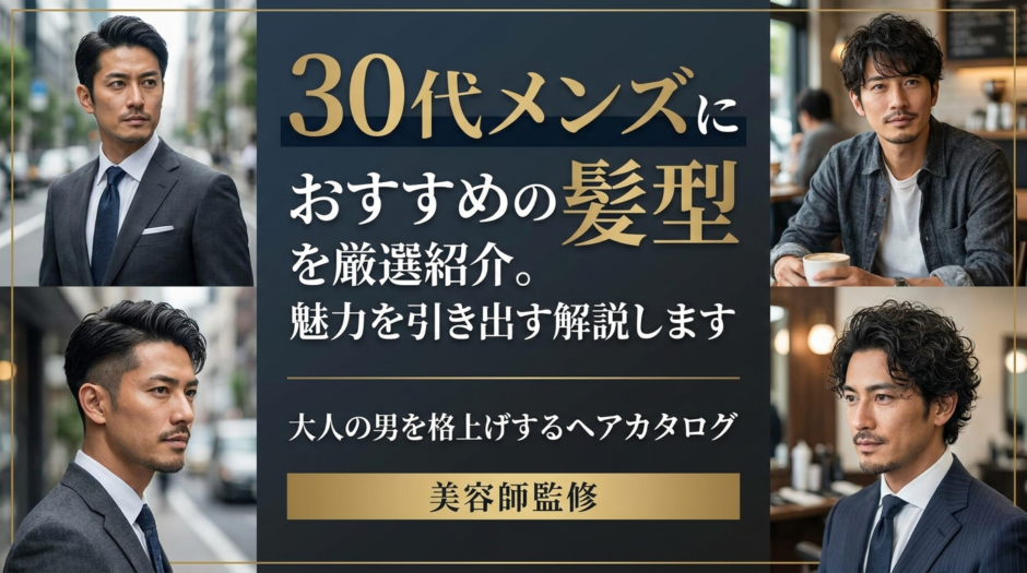 30代メンズにおすすめの髪型を厳選紹介。魅力を引き出すスタイルを解説します